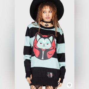 Killstar Vampurr Striped Sweater Mint